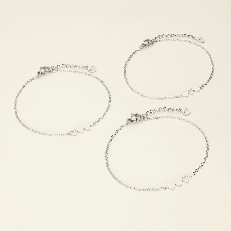 Set de 3 bracelets à 3 coeurs - MyJewellery