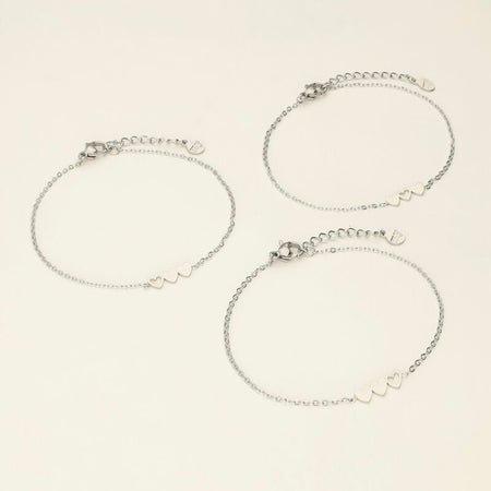 Set de 3 bracelets à 3 coeurs - MyJewellery