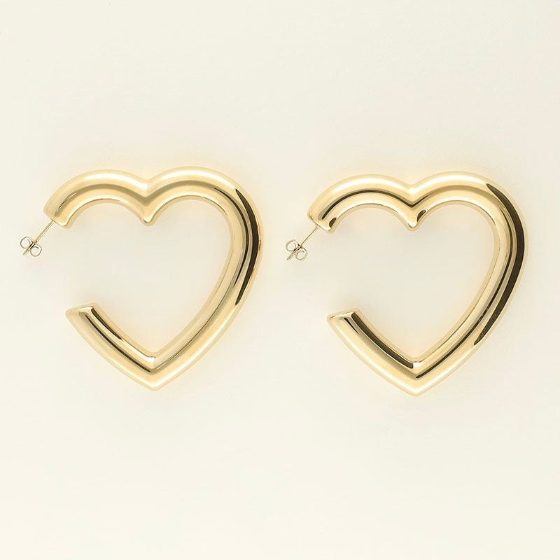 Maxi heart-shaped hoop earrings