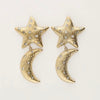 Boucles d'oreilles Starry avec lune et étoile