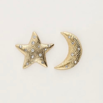 Puces d'oreilles Starry avec lune et étoile