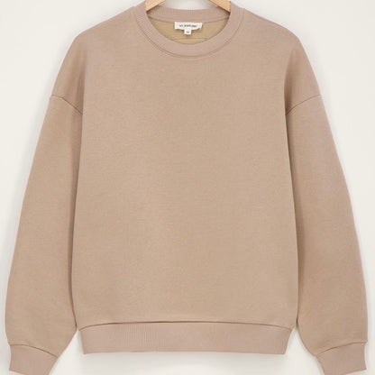 Sweat beige à volants et écusson