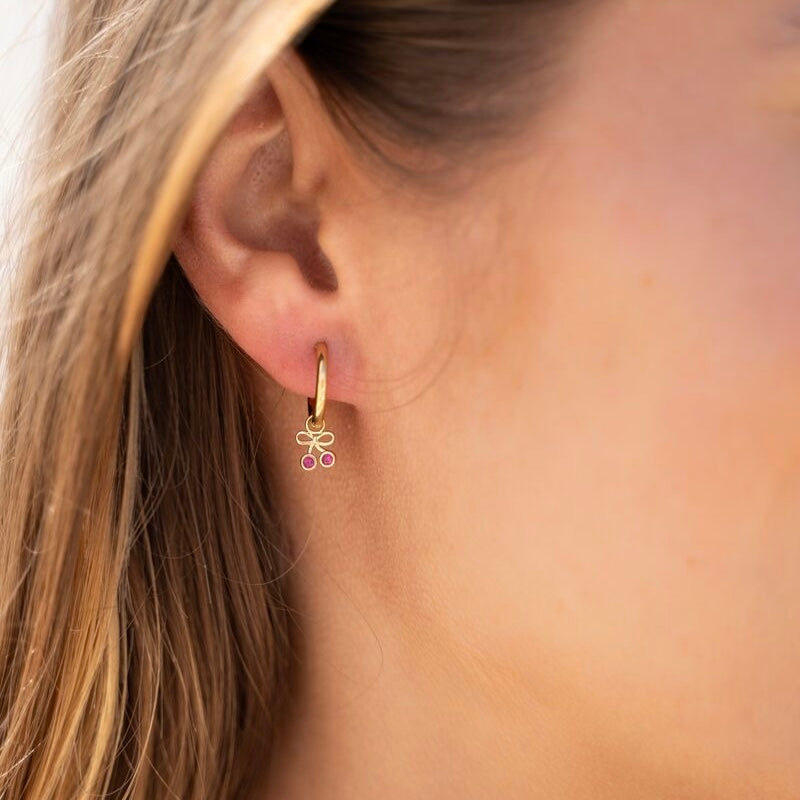 Boucles d'oreilles minimalistes avec cerise rose - MY JEWELLERY