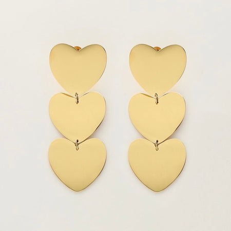 Boucles d’oreilles pendantes à trois cœurs - MyJewellery