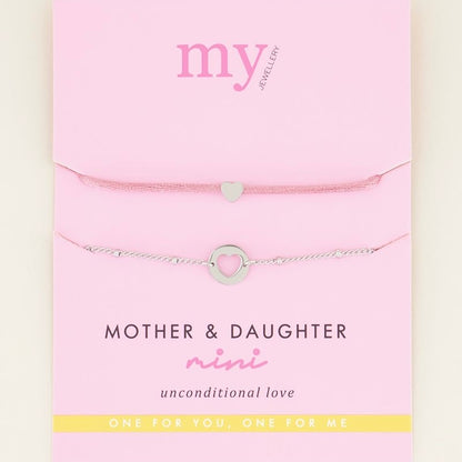 Bracelets duo mère-fille rose
