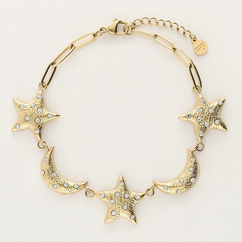 Starry Bracelet with Moons and Stars