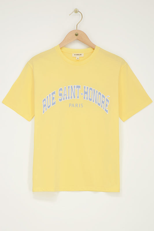 T-shirt jaune "Rue saint honoré"