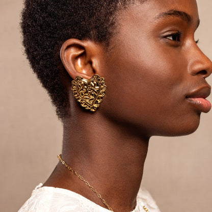 Boucles d’oreilles coeur vintage