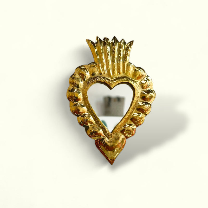 Cœur en laiton avec miroir SACRO