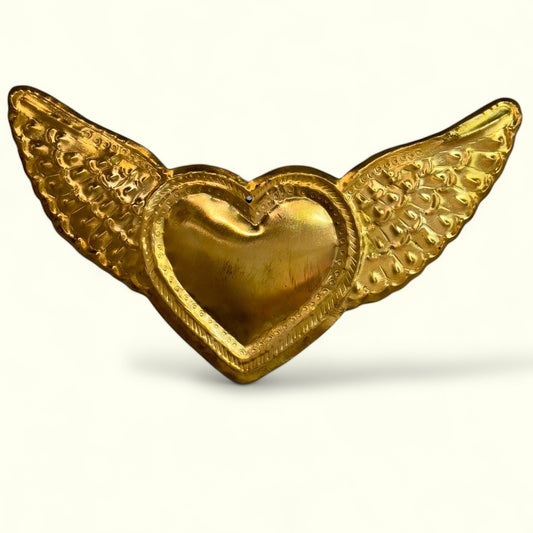 Cœur avec ailes en laiton - ENZO