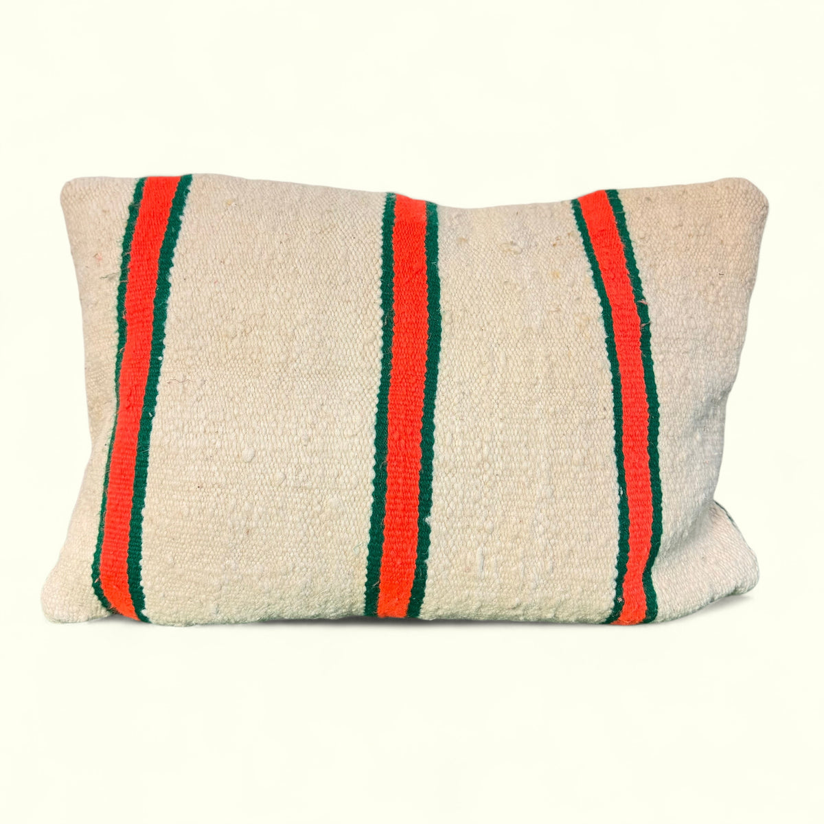 Housse de coussin orange en ancien kilim recyclé, 42 × 32,5 cm – Housse de coussin KILIM orange