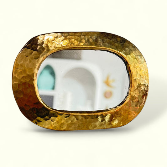 Petit Miroir martelé & Trou en laiton - MARTAL