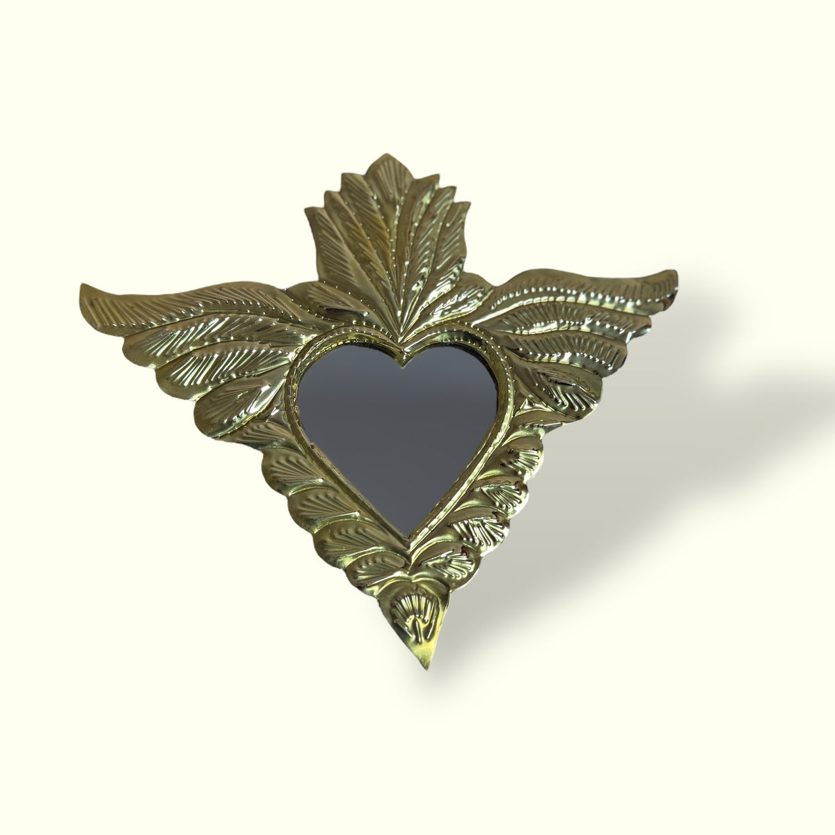 Brass heart with wings and mirror - FAYAZ