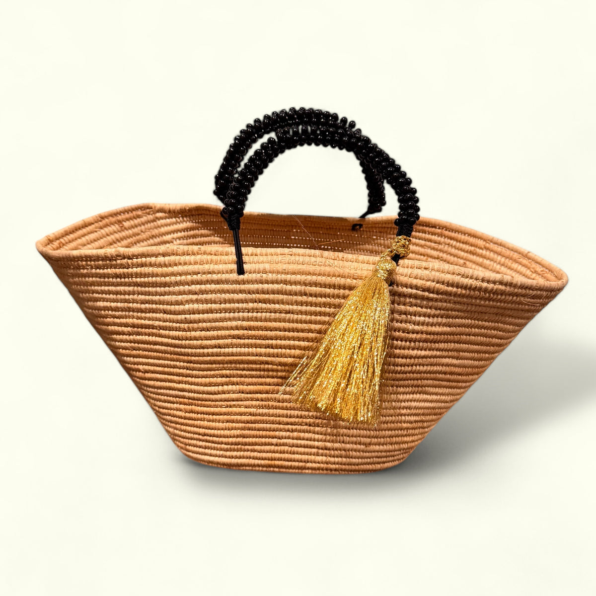 Sac en raphia tressé élégant et intemporel, pour l'été et les sorties – Sac raphia Pompom