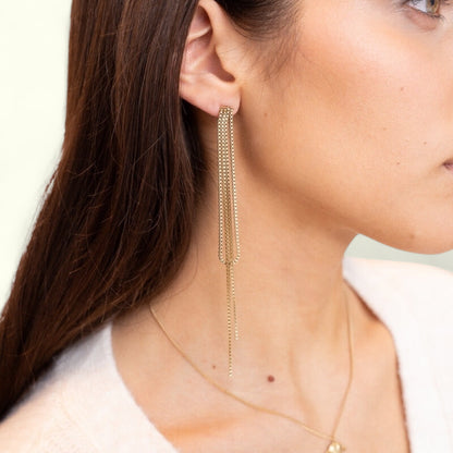 Boucles d'oreilles Starry avec longs cordons