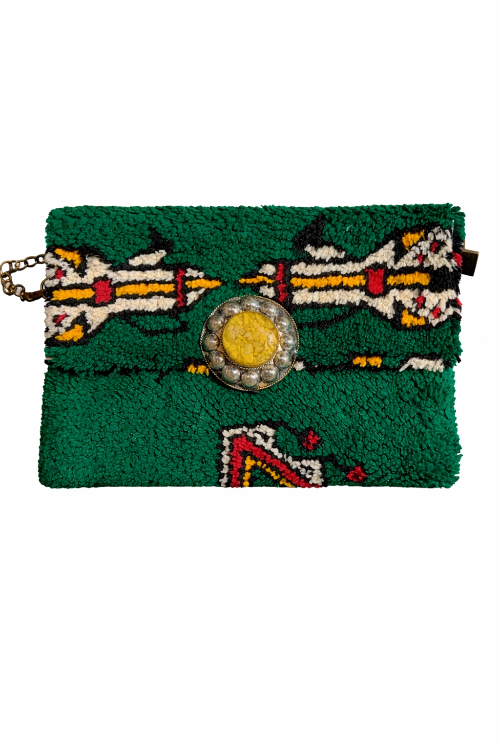 Pochette inspirée d'un tapis, confectionnée à la main au Maroc – Pochette Tapis 001, photo 2