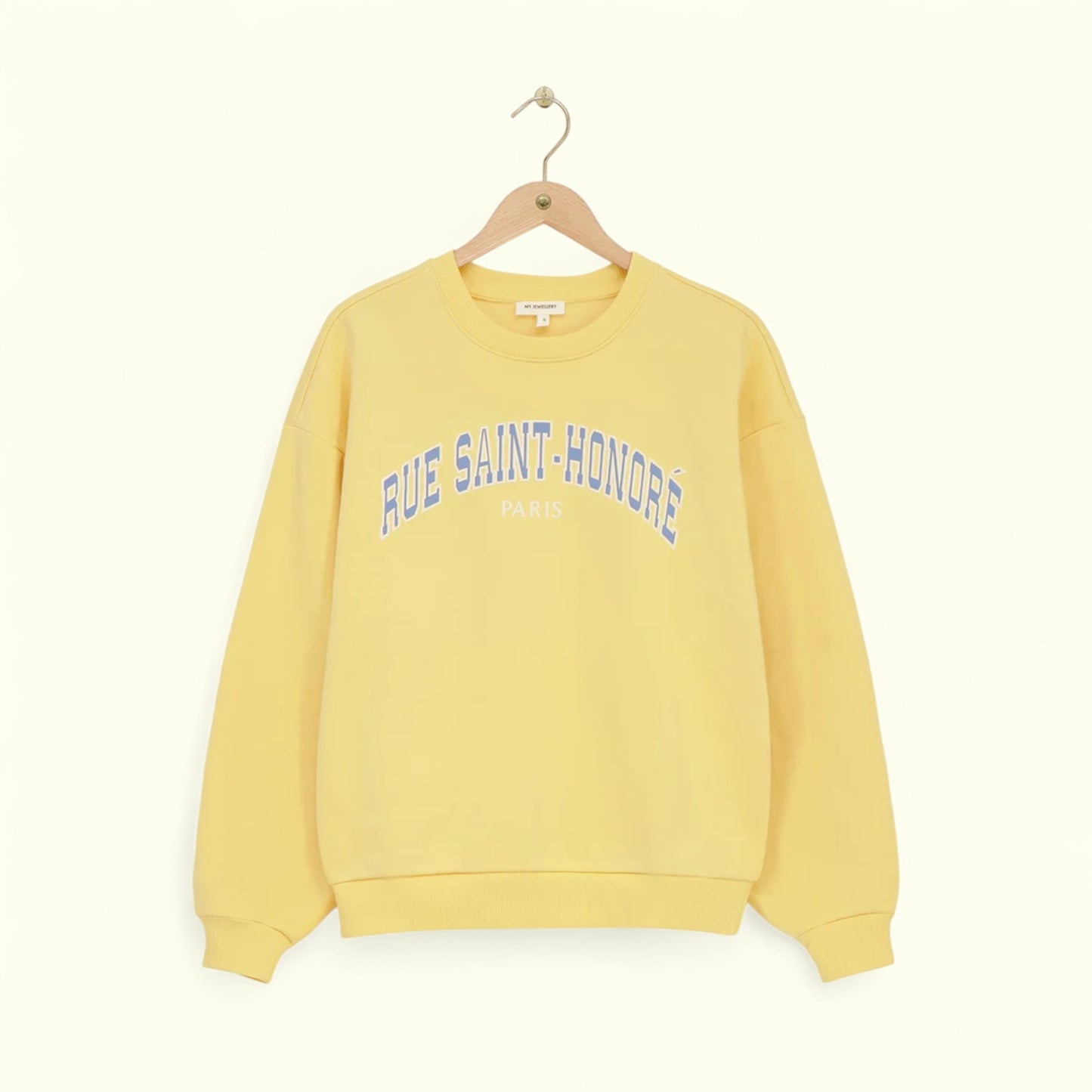 Sweat jaune "Rue saint honoré"
