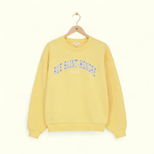 Sweat jaune "Rue saint honoré"