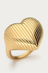 Bague cœur avec nervures