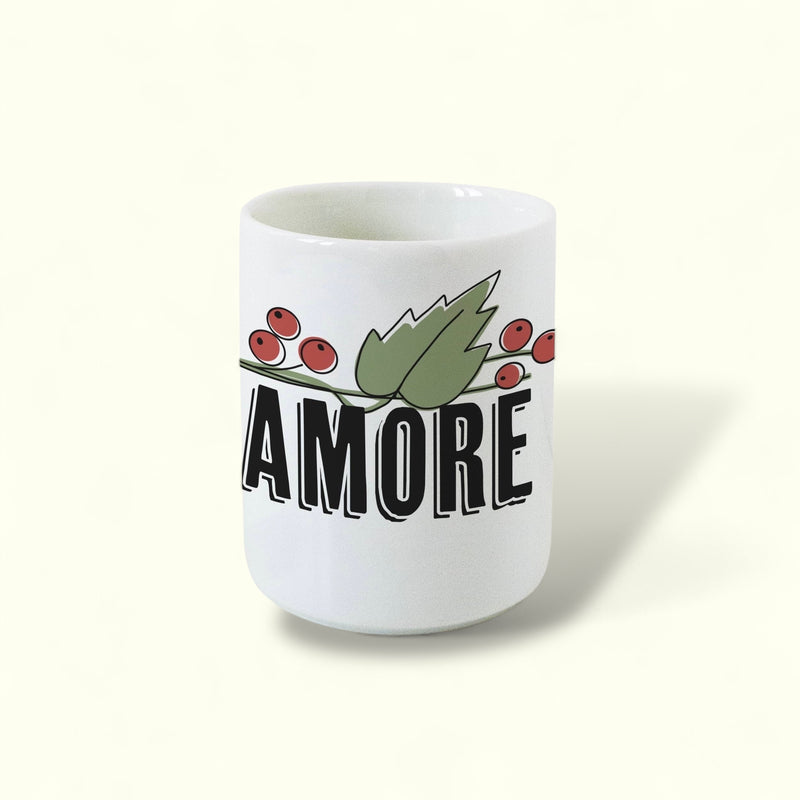 L'AMORE Gobelet en porcelaine avec écriture