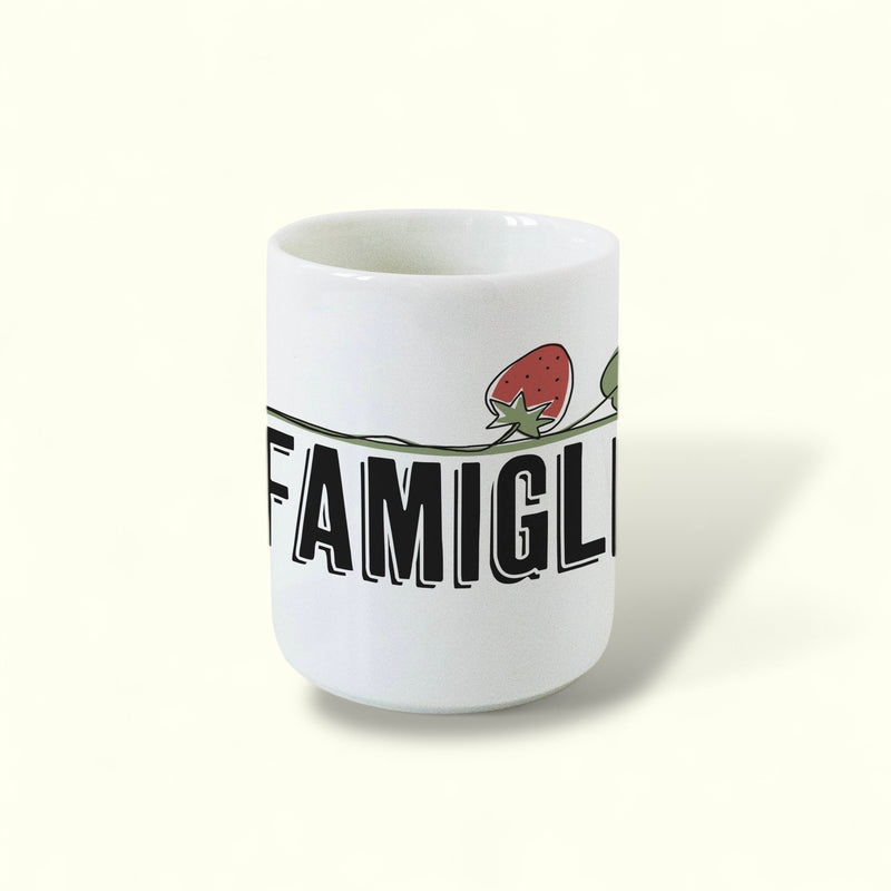 LA FAMIGLIA Verre en porcelaine avec écriture
