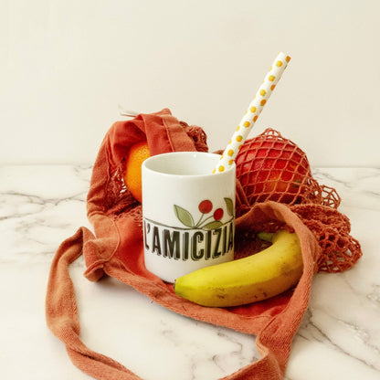 L'AMICIZIA - Gobelet en porcelaine avec écriture