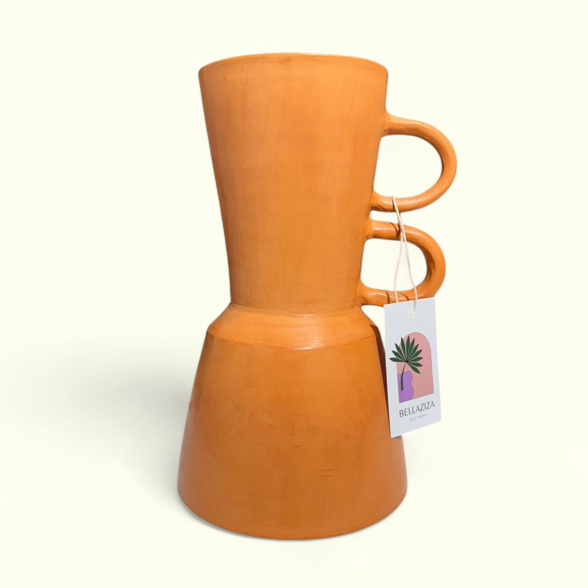 Vase en tadelakt à la forme contemporaine et atypique, fait main au Maroc – Vase Poulatre, photo 2