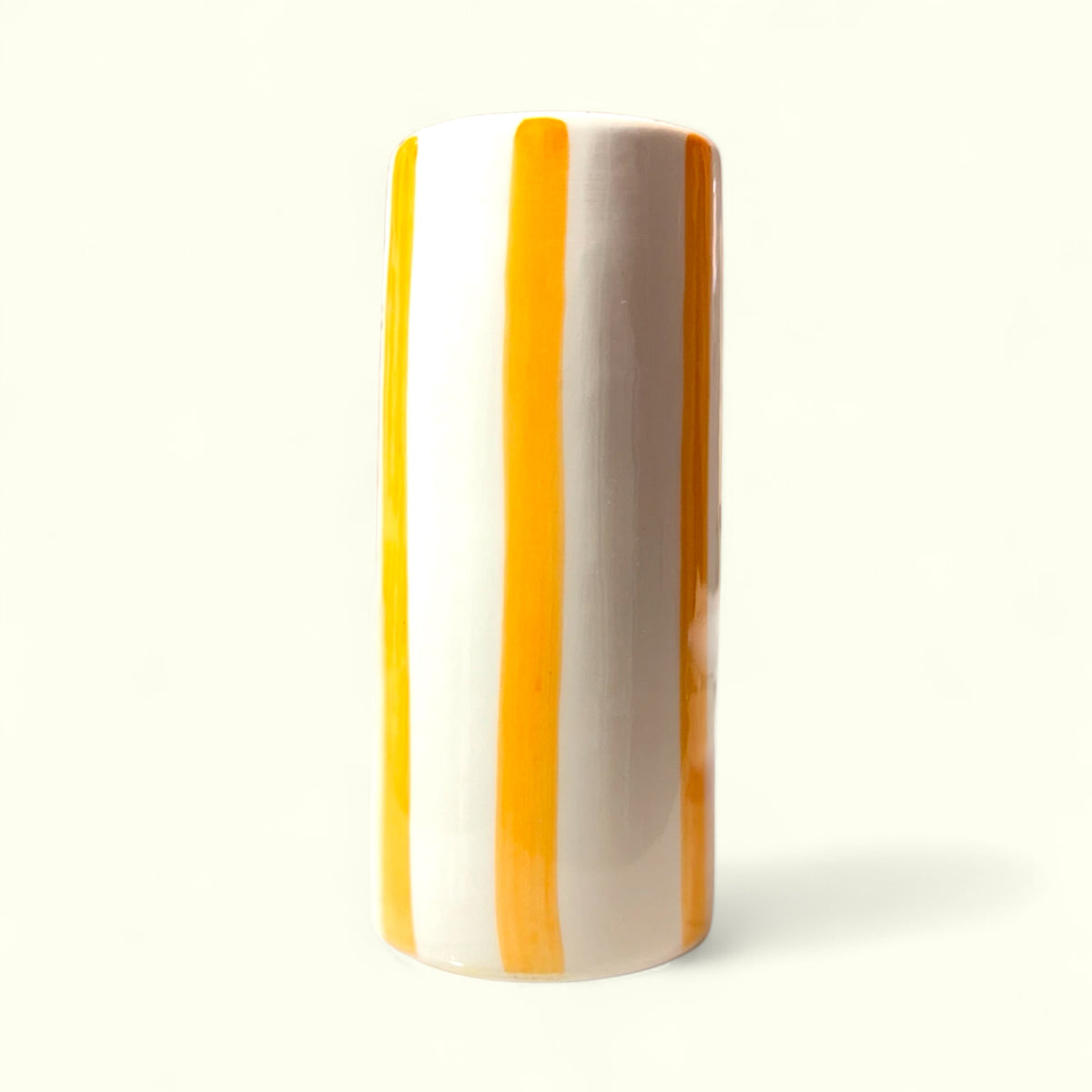 Vase conique strié mandarine, fait main au Maroc, 14 cm – Vase Stria Tangerine, photo 2