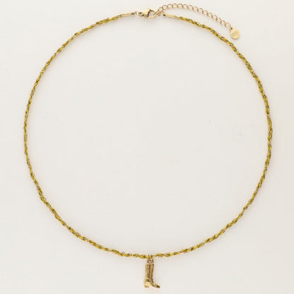 Collier cordon Sunrocks jaune avec botte