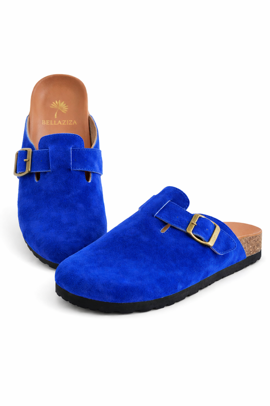 Sandales - Daim ( Bleu Majorelle )