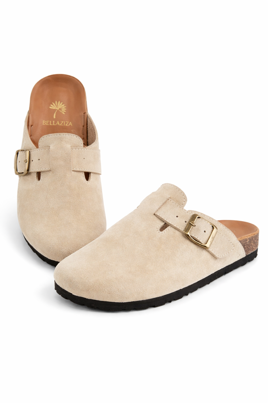 Suede sandals (beige)