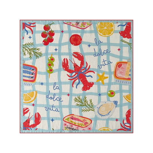 Foulard carré Océan en coton