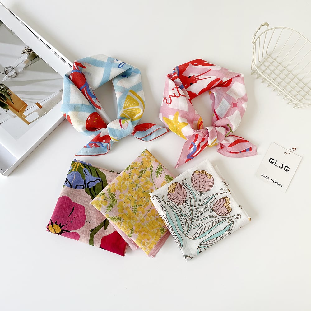 Foulard carré Océan en coton