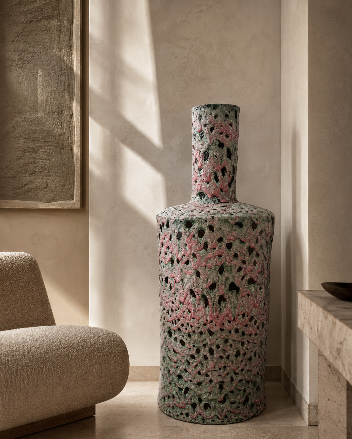 Pot extérieur DRISS - Rose & Vert