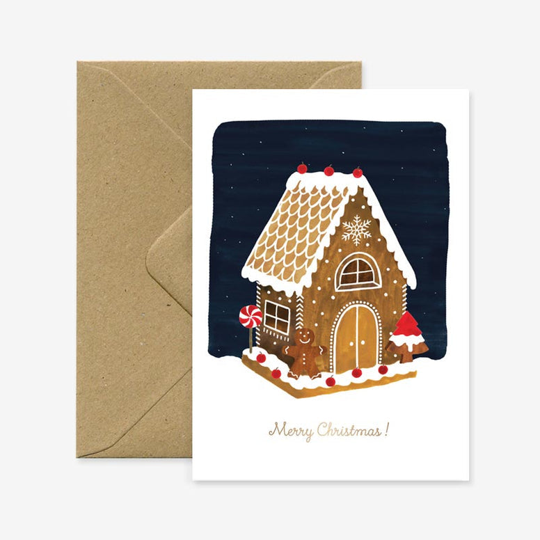 Maison en pain d'épices Carte de vœux de Noël