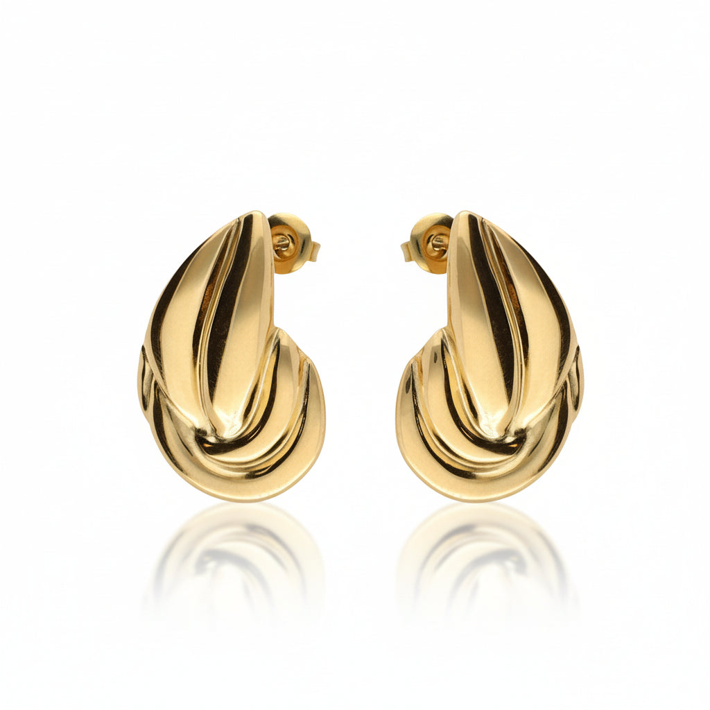 Boucles d'oreilles feuille nouée