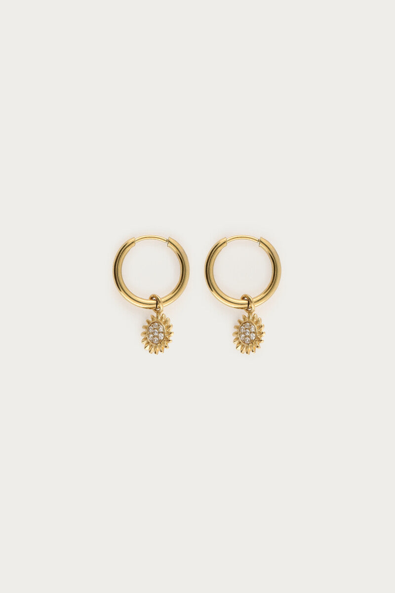 Boucles d'oreilles minimalistes Nomads avec petit soleil