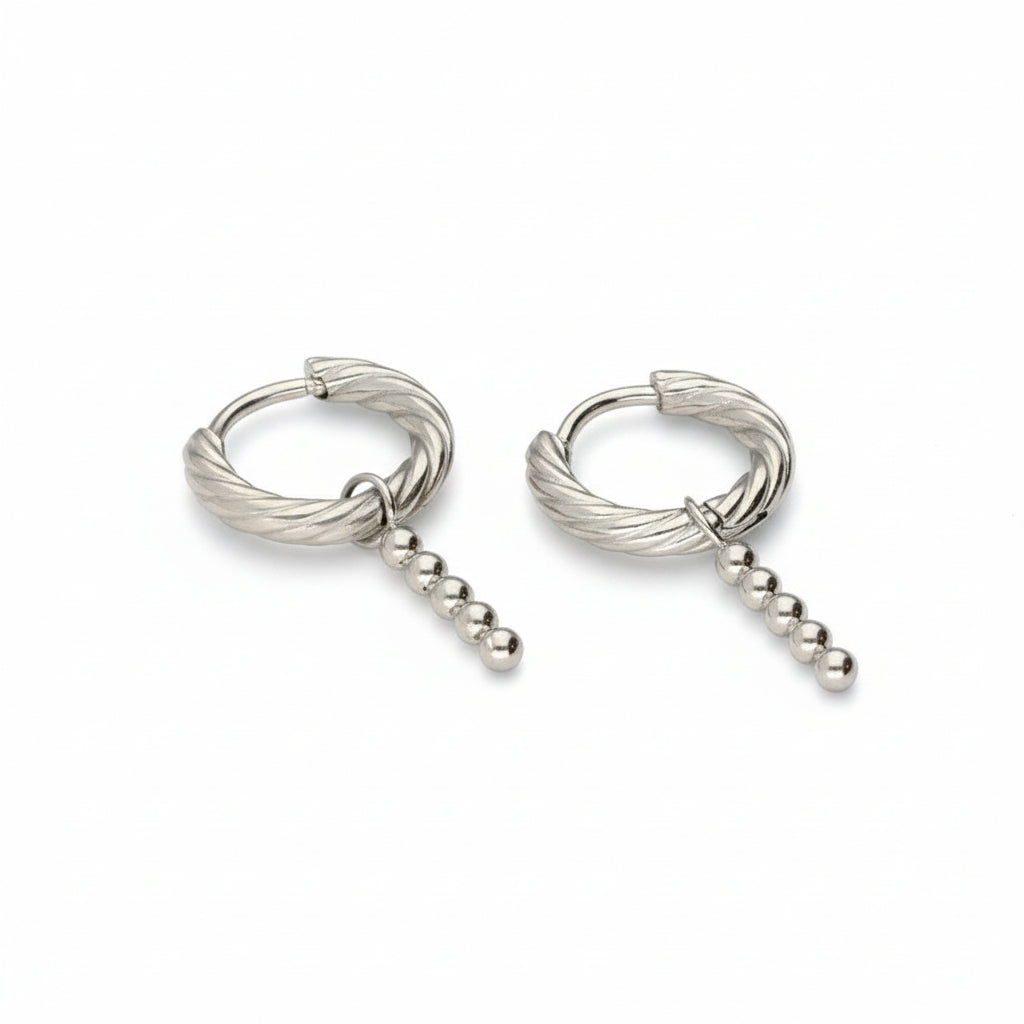 Boucles d'oreilles minimalistes Nomads avec billes