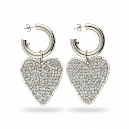 Boucles d'oreilles Nomads avec maxi cœur