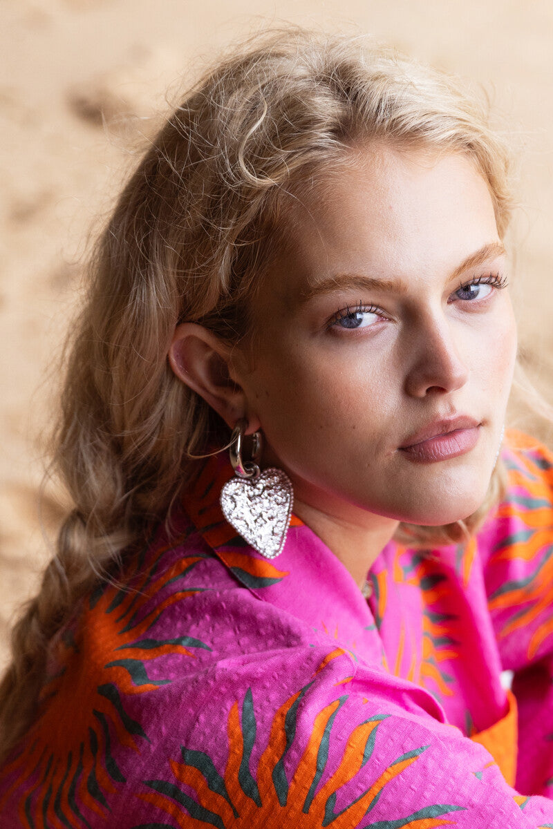 Boucles d'oreilles Nomads avec maxi cœur