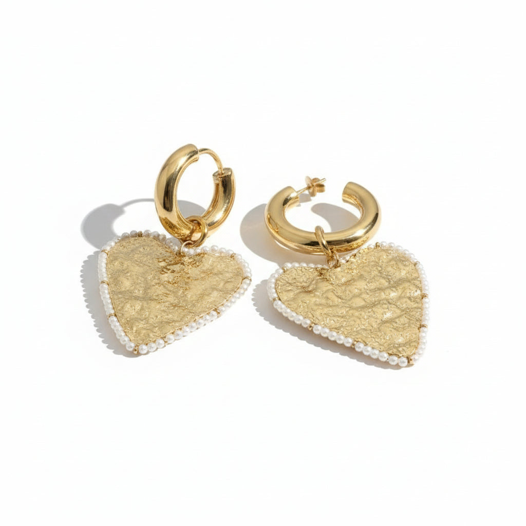 Boucles d'oreilles Nomads avec maxi cœur