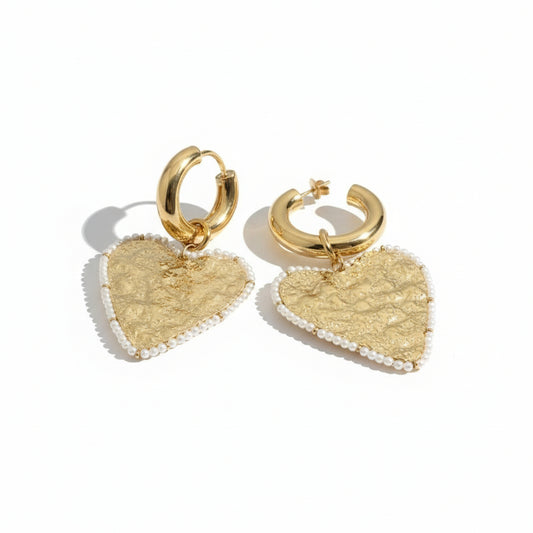 Boucles d'oreilles Nomads avec maxi cœur