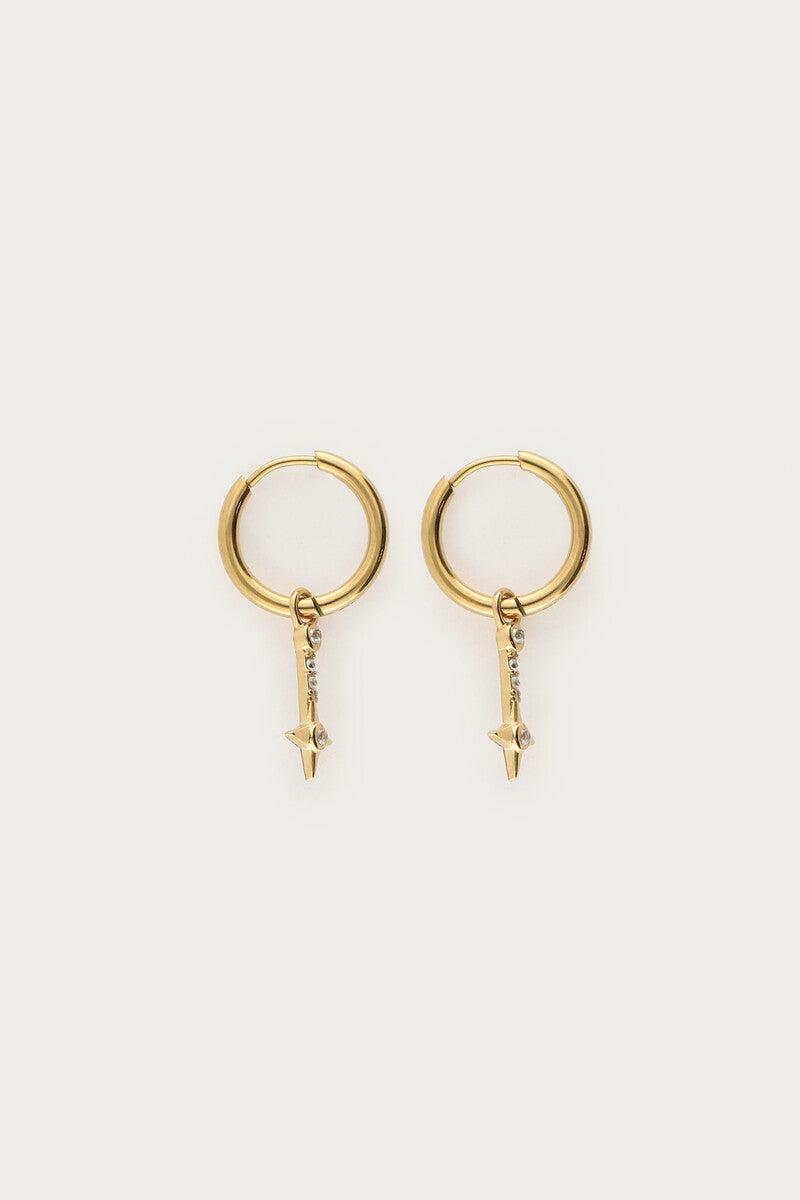Boucles d'oreilles minimalistes Nomads avec étoile et strass