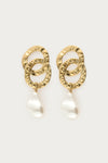 Boucles d'oreilles ovales avec perles fantaisie