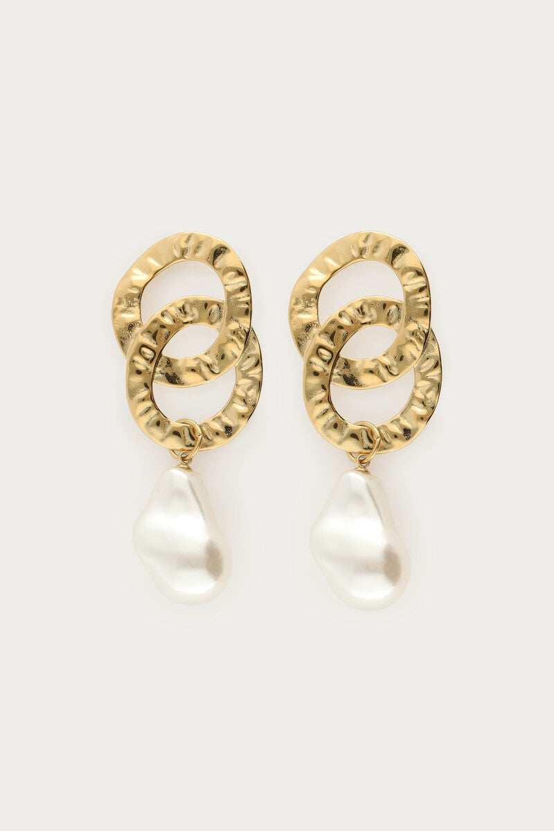 Boucles d'oreilles ovales avec perles fantaisie