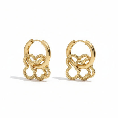 Boucles d'oreilles avec double trèfle