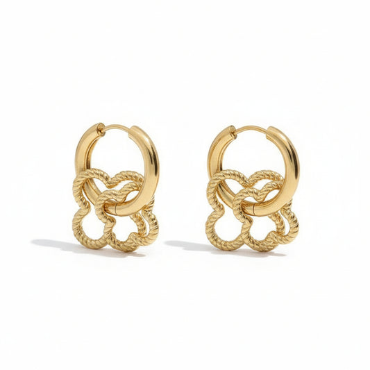 Boucles d'oreilles avec double trèfle