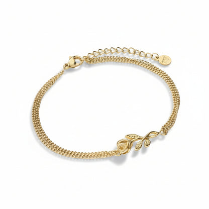 Bracelet vintage avec rose plate