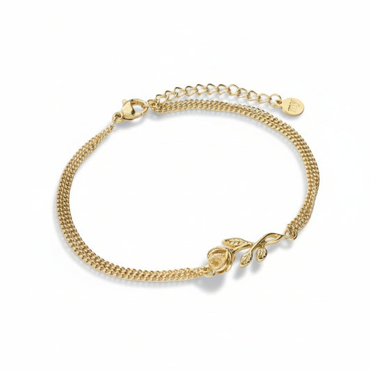 Bracelet vintage avec rose plate