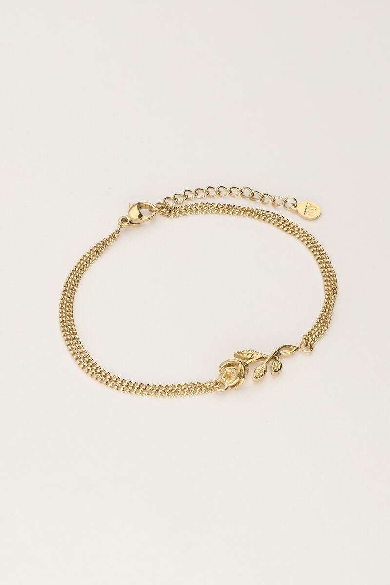 Bracelet vintage avec rose plate